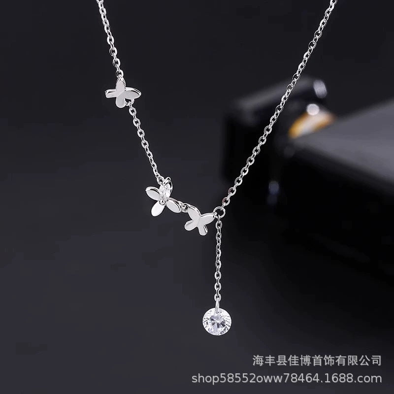 S925 Sterling Silver Butterfly Anklets for Women