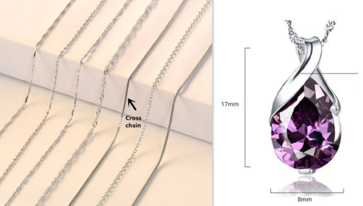 Product information of Sweet Purple Crystal Necklace