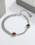 925 Sterling Silver Zircon Tennis Bracelet beside gray bricks