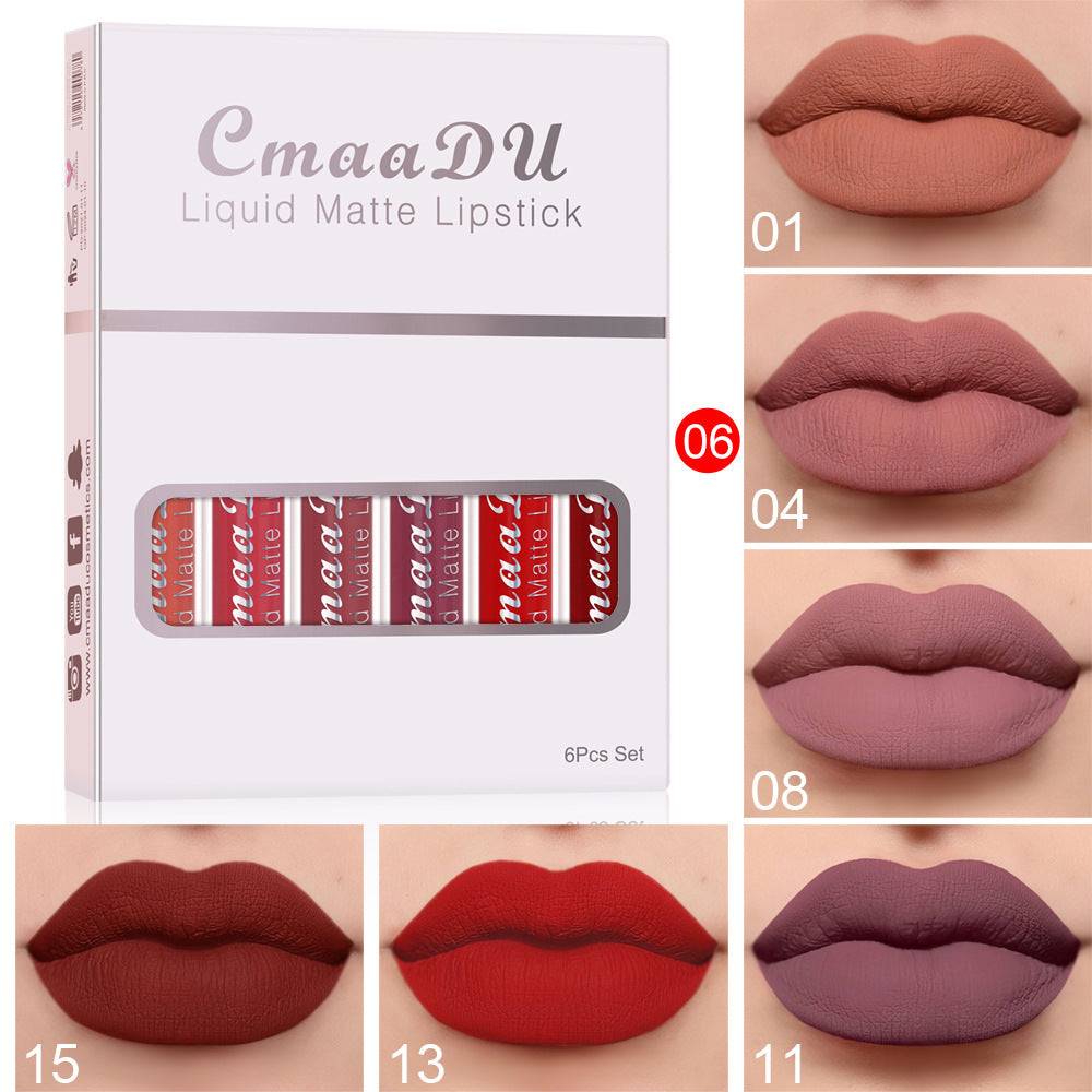 6 Boxes Of Matte Non-stick Cup Waterproof Lipstick with Lip images