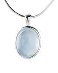 Aquamarine Silver Combination Women's Inlaid Natural Stone Series All-match Silver Necklace Bracelet