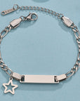 Korean Stainless Steel Curved Bracelet - Star locket in blue background