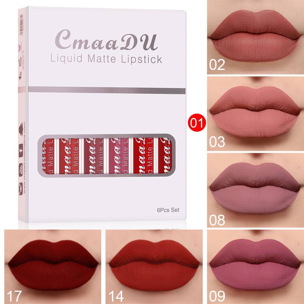 6 Boxes Of Matte Non-stick Cup Waterproof Lipstick No 01