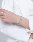 S925 Silver Twist Chain Bracelet in woman's hand