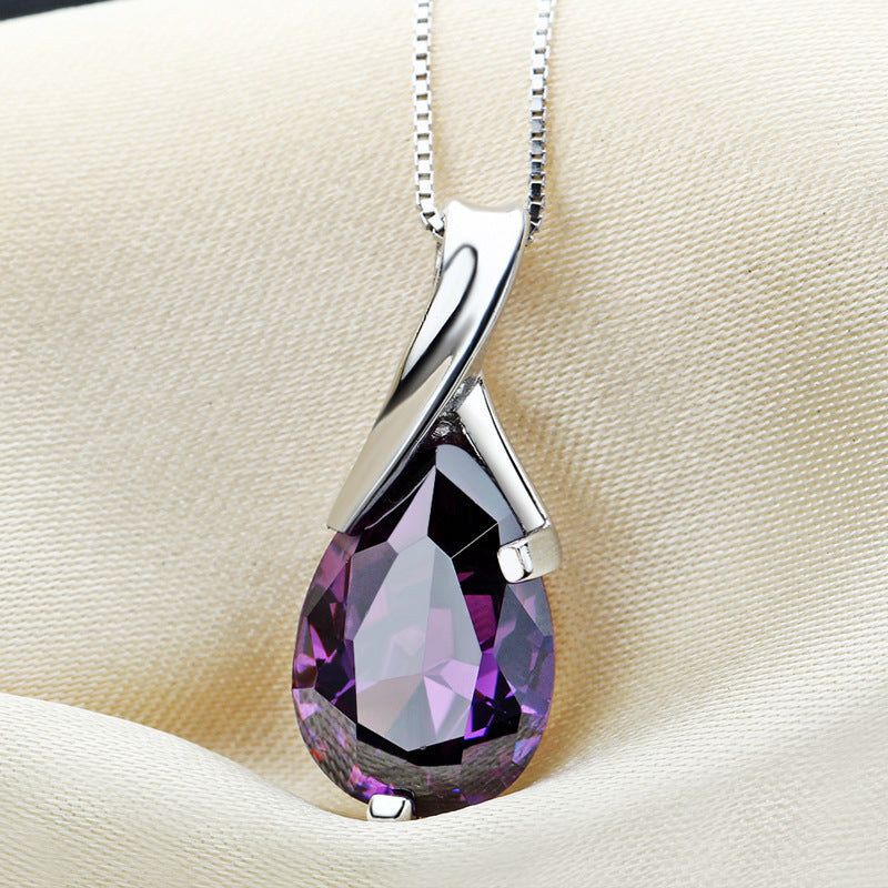 Sweet Purple Crystal Necklace over cusion