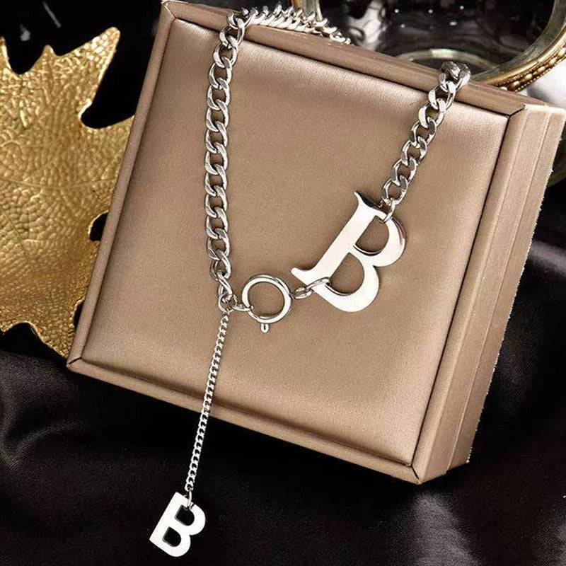 Beautiful Letter B Necklace with Box