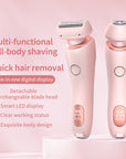 2 In 1 Hair Removal Epilator USB Rechargeable Trimmer Women Body Razor Face Leg Armpit Bikini Hand Pubic Shaver Hair Remover