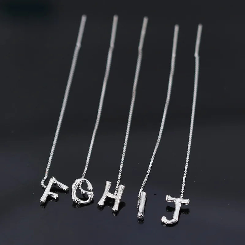 925 Sterling Silver 26 Letters Drop Earrings For Women