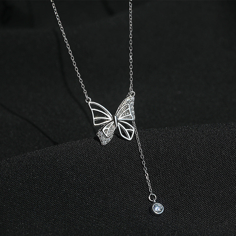 S925 Silver Hollow Butterfly Necklace