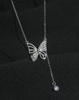 S925 Silver Hollow Butterfly Necklace