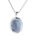 Aquamarine Silver Combination Women's Inlaid Natural Stone Series All-match Silver Necklace Bracelet