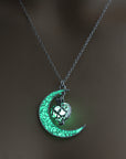 Stylish Green Glowing Silver Plated Necklace for Women