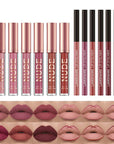 6-Piece Lip Liner and Liquid Lipstick Set with Lips