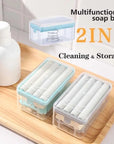 New Usage Roller Type Soap Dish Holder For Bathroom Toliet Soap Box Plastic Storage Container With Drain Water Bathroom Gadgets