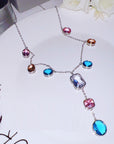 Multi Gemstone Necklace for Women over a white plate