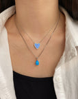 S925 Sterling Silver Drop Necklace with Love necklace