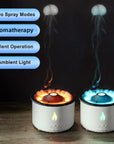 New Creative Ultrasonic Essential Oil Humidifier Volcano Aromatherapy Machine Spray Jellyfish Air Flame Humidifier Diffuser