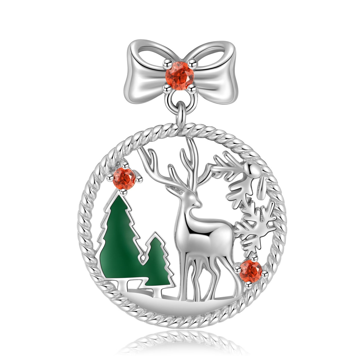 Pendant of S925 Sterling Silver Christmas Necklace