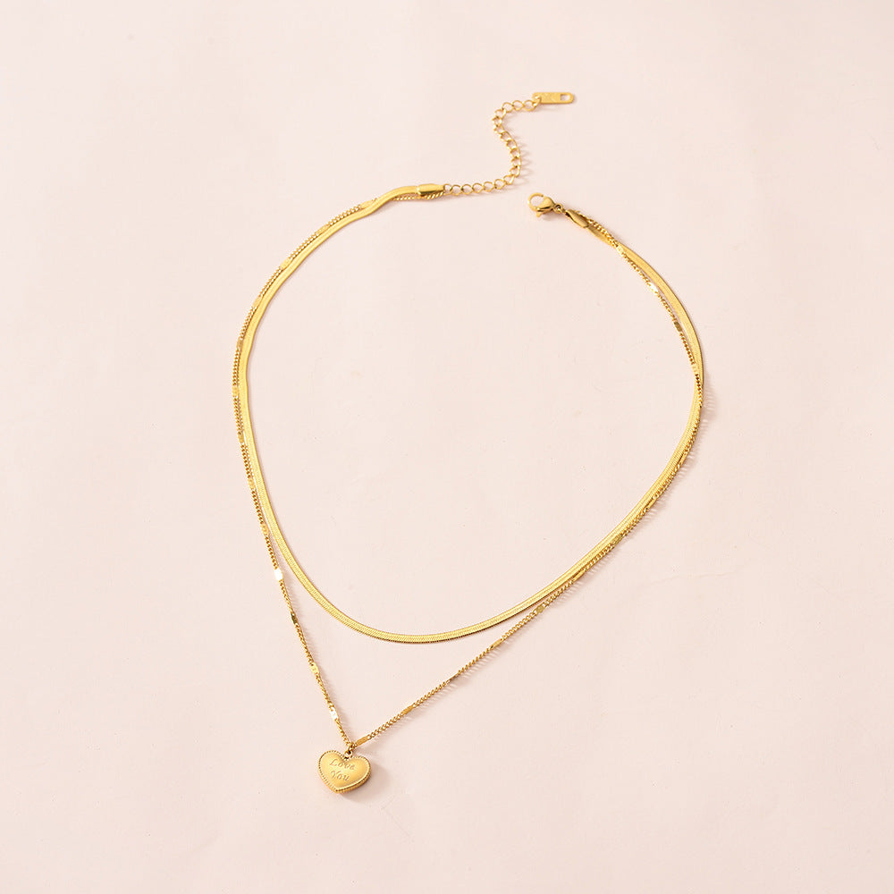 Luxury Love Necklace Gold with chains